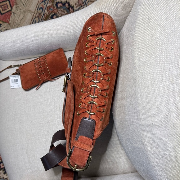 ‘03 Coach Soho SET Paprika Rust Suede Corset Hippie Crossbody & NWT Wristlet - Picture 5 of 12